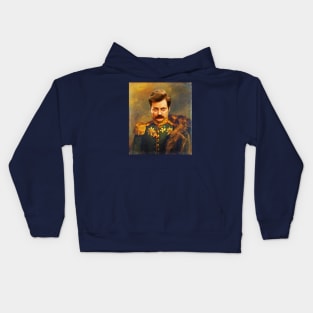 Ron Swanson Old Portrait Painting (Parks and Rec) Kids Hoodie